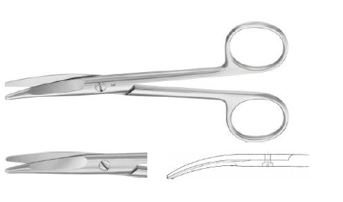 Майо-Cтілл ножиці тупі/тупі вигнуті 140 мм